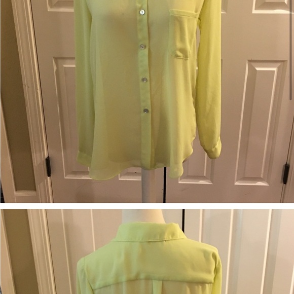 Velvet the brand sheet yellow button up - Picture 5 of 6